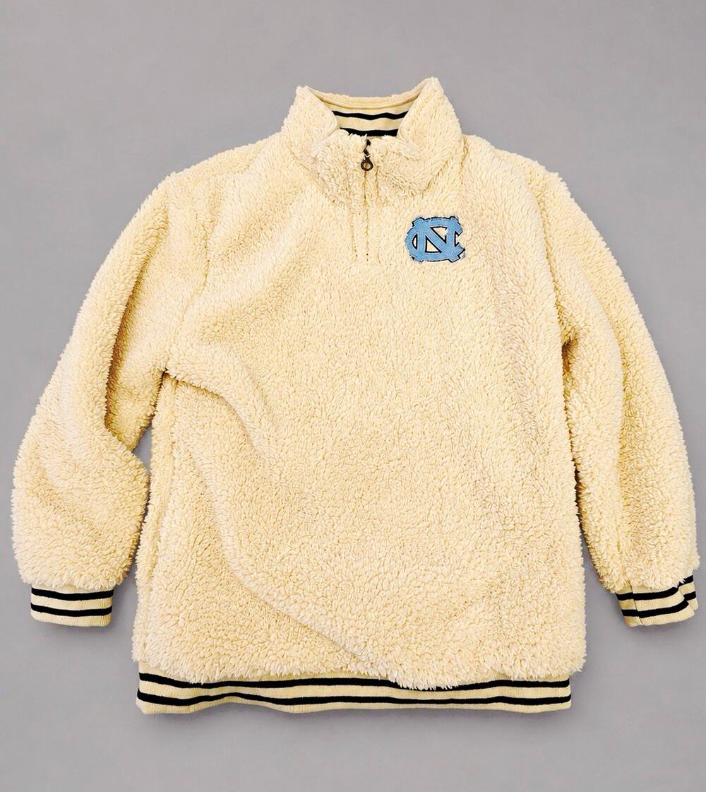 ZooZatz North Carolina Tar Heels Sherpa 1/4 Zip Jacket Beige/Blue Boys YL